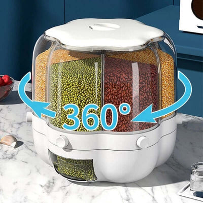 Large Food Storage Container 360 Rotating Dispenser - TinnLizzie