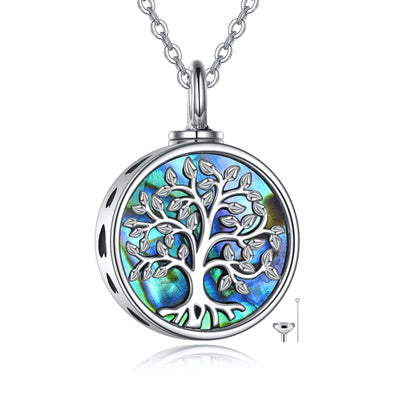 Sterling Silver Tree of Life Urn Necklaces for Ashes Cremation Jewelry - TinnLizzie