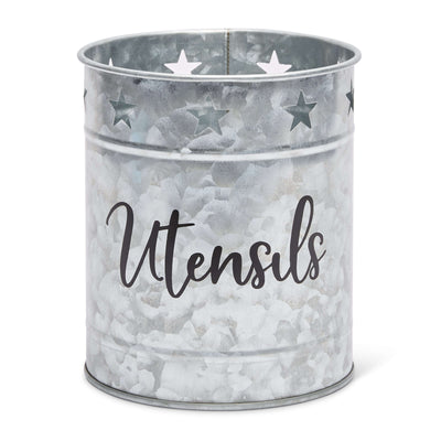 Galvanized Metal Utensil Holder - TinnLizzie