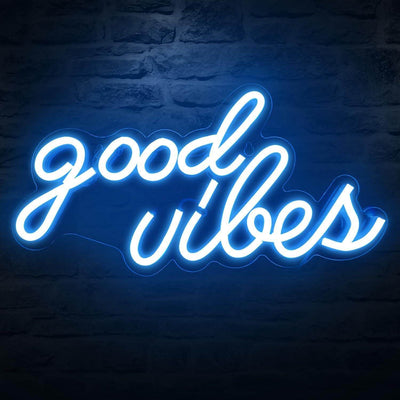 Good Vibes Neon Sign for Bedroom Wall Decor - TinnLizzie