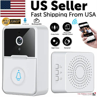 Wireless Security Smart Wifi Doorbell Intercom Video Camera Door Ring Bell Chime - TinnLizzie